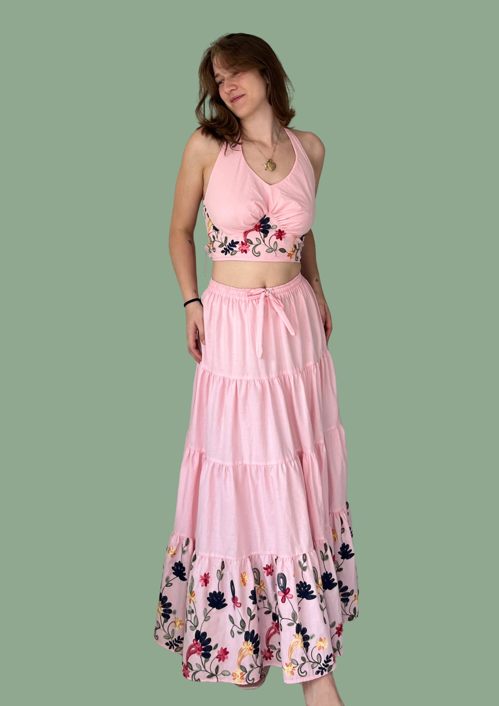Donna crop top roze, 100% katoen