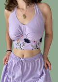 Donna crop top paars, 100% katoen