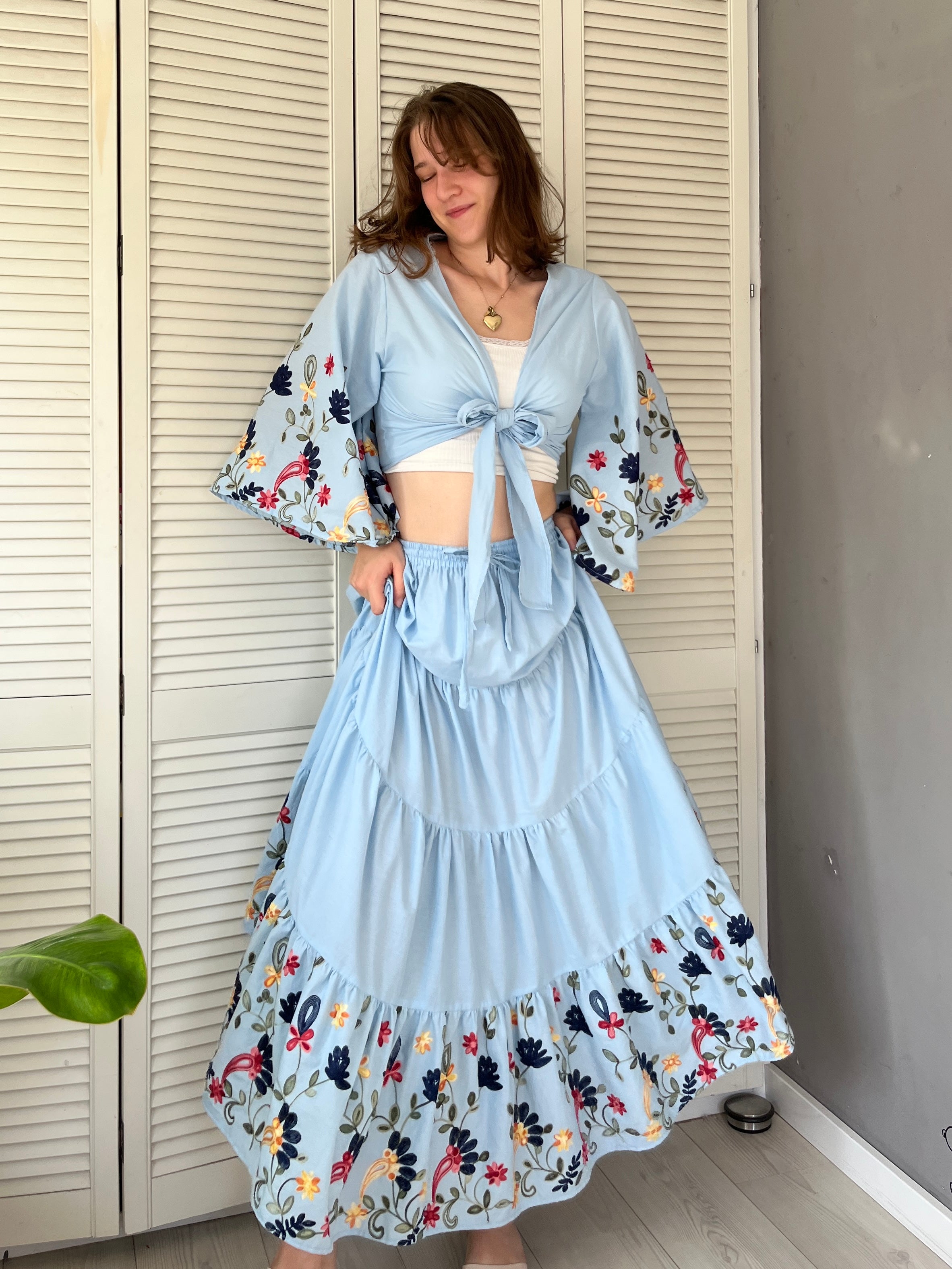 Donna top blauw, 100% katoen