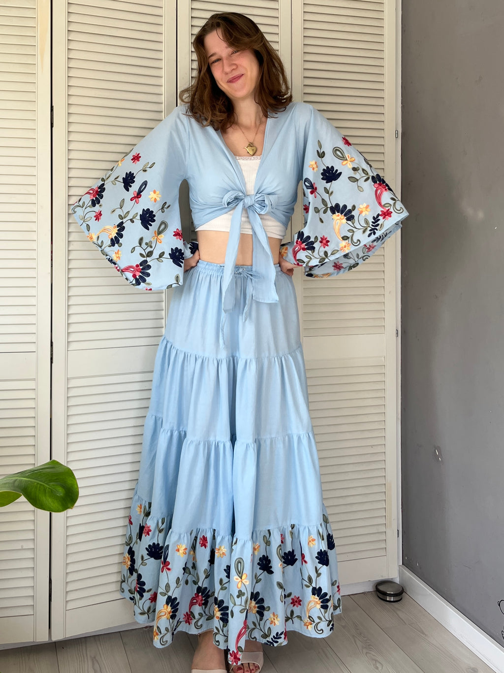Donna top blauw, 100% katoen