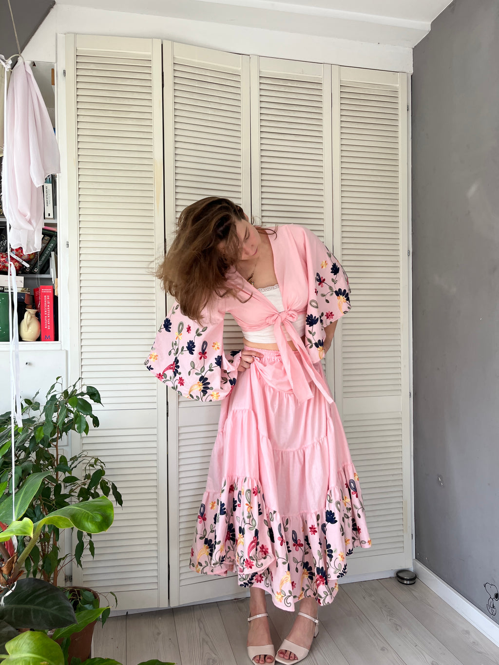 Donna rok roze, 100% katoen