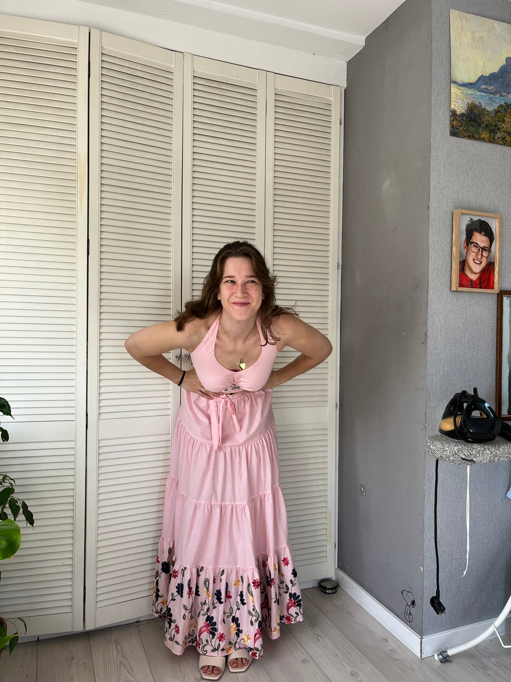 Donna crop top roze, 100% katoen