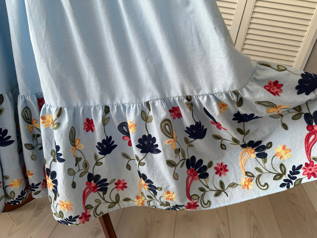 Donna rok blauw, 100% katoen