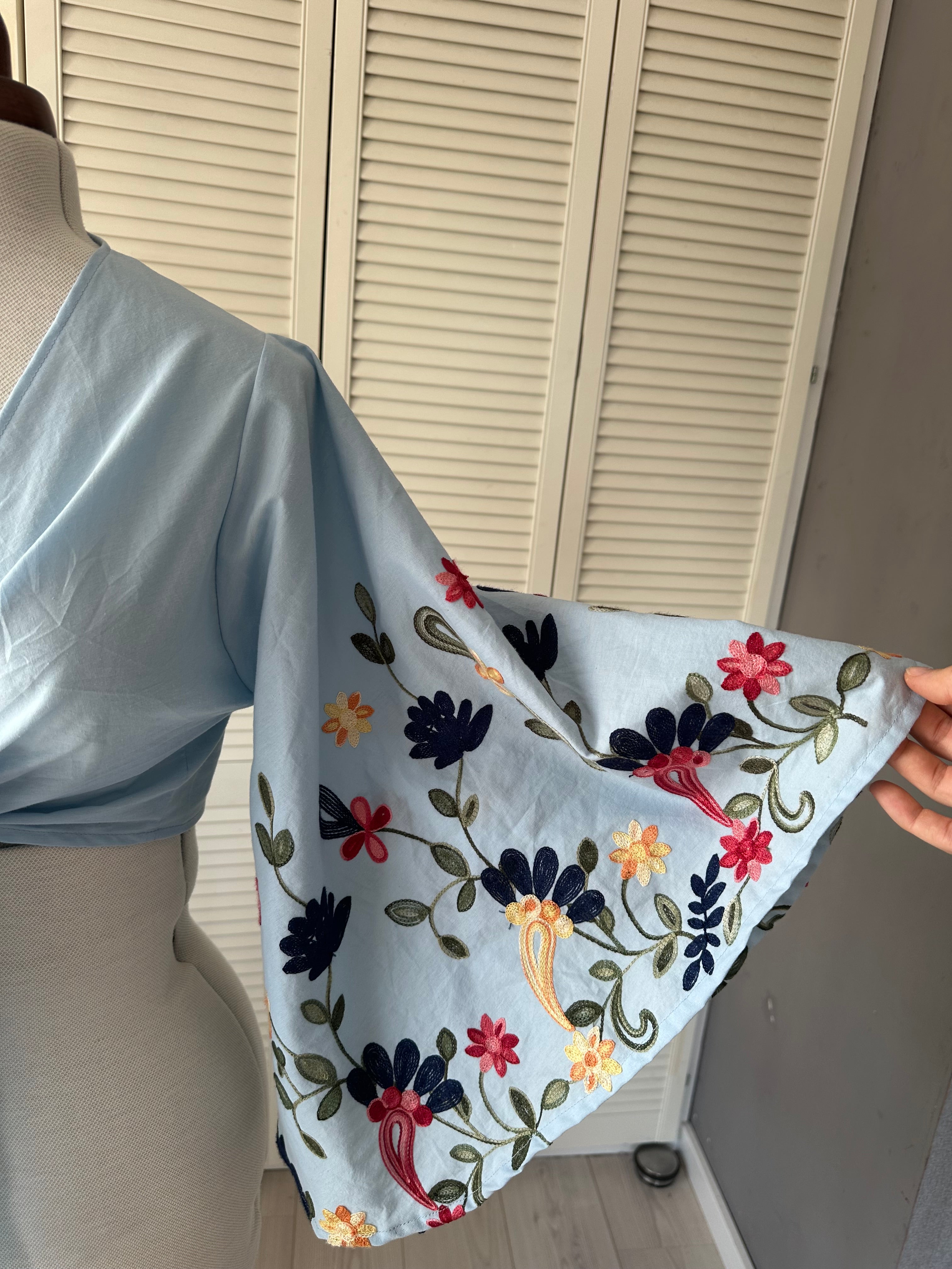 Donna top blauw, 100% katoen