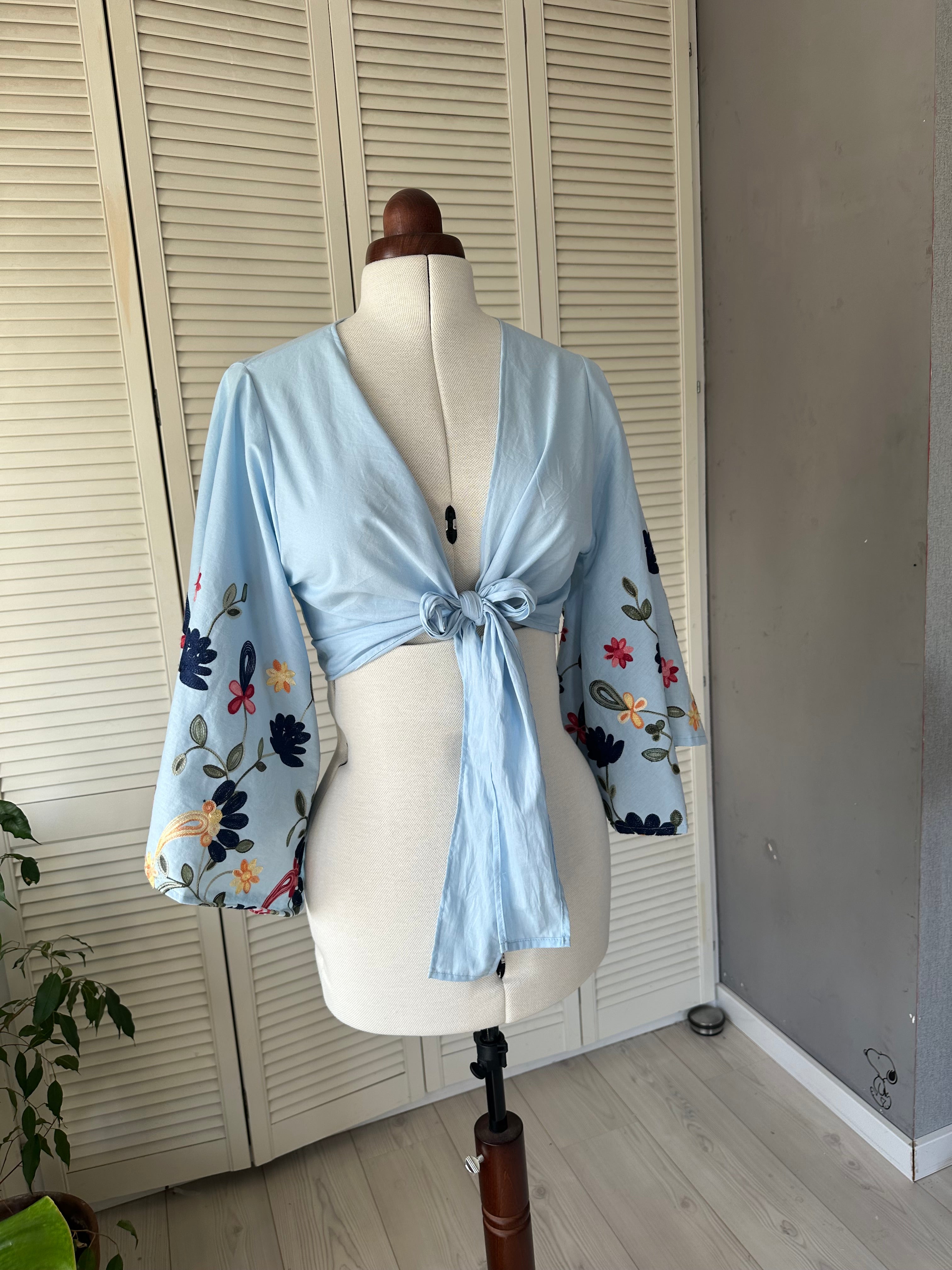 Donna top blauw, 100% katoen