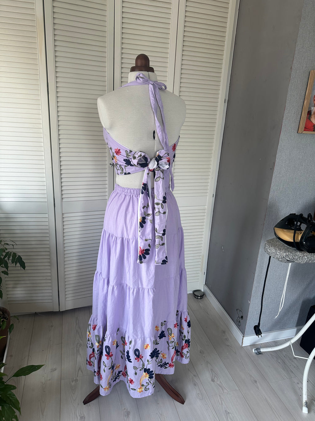 Donna crop top paars, 100% katoen