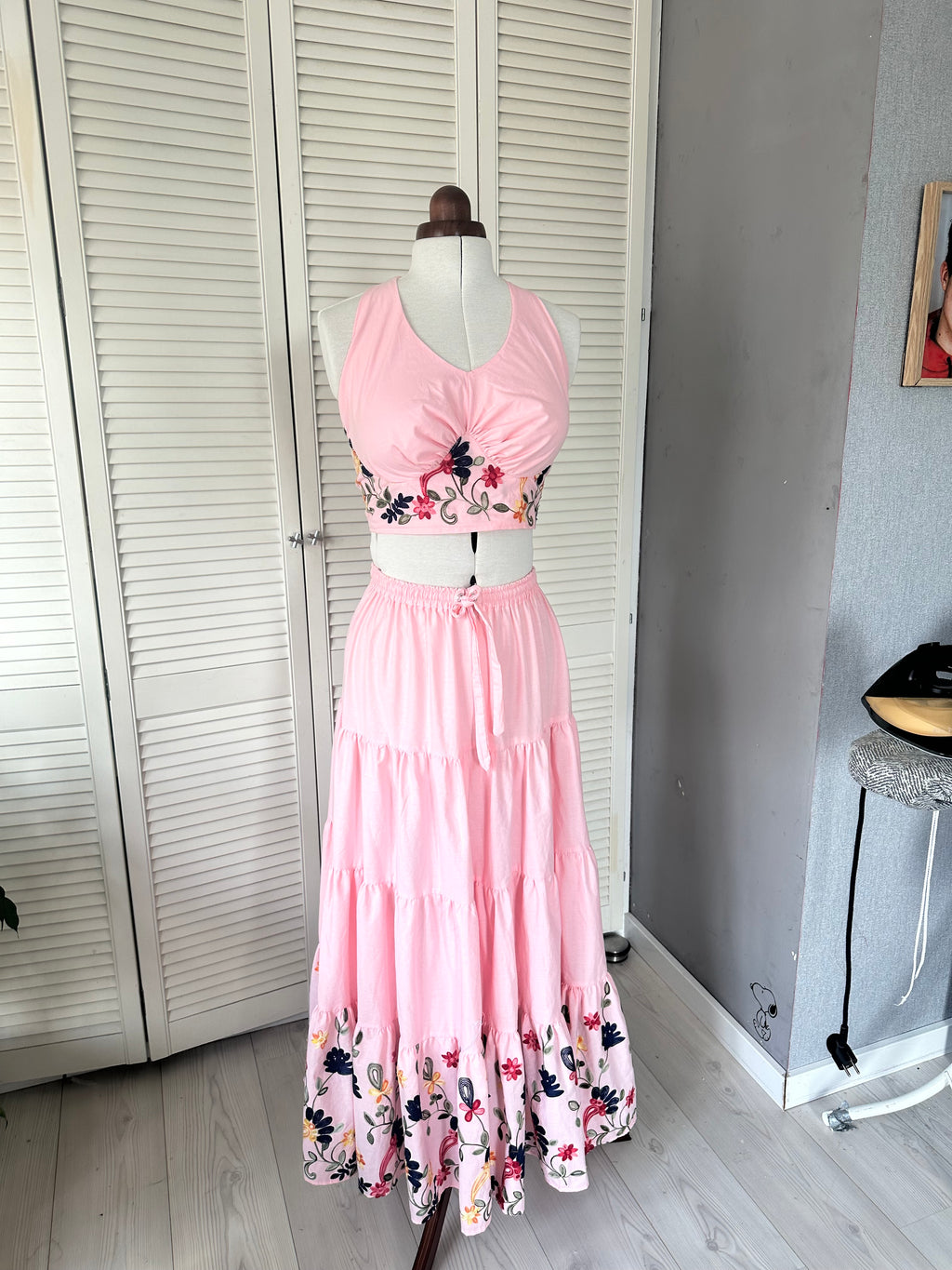 Donna crop top roze, 100% katoen