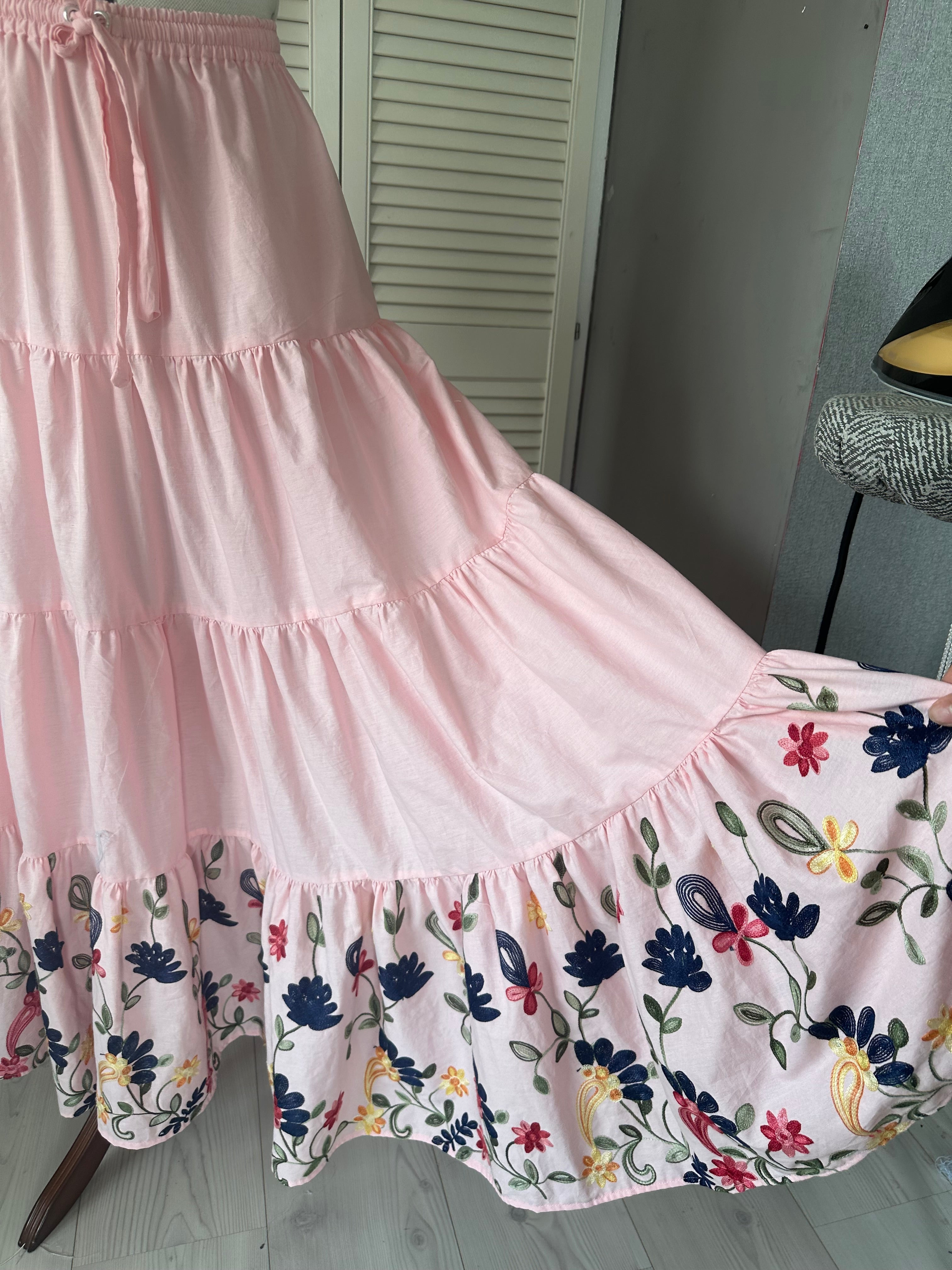 Donna rok roze, 100% katoen