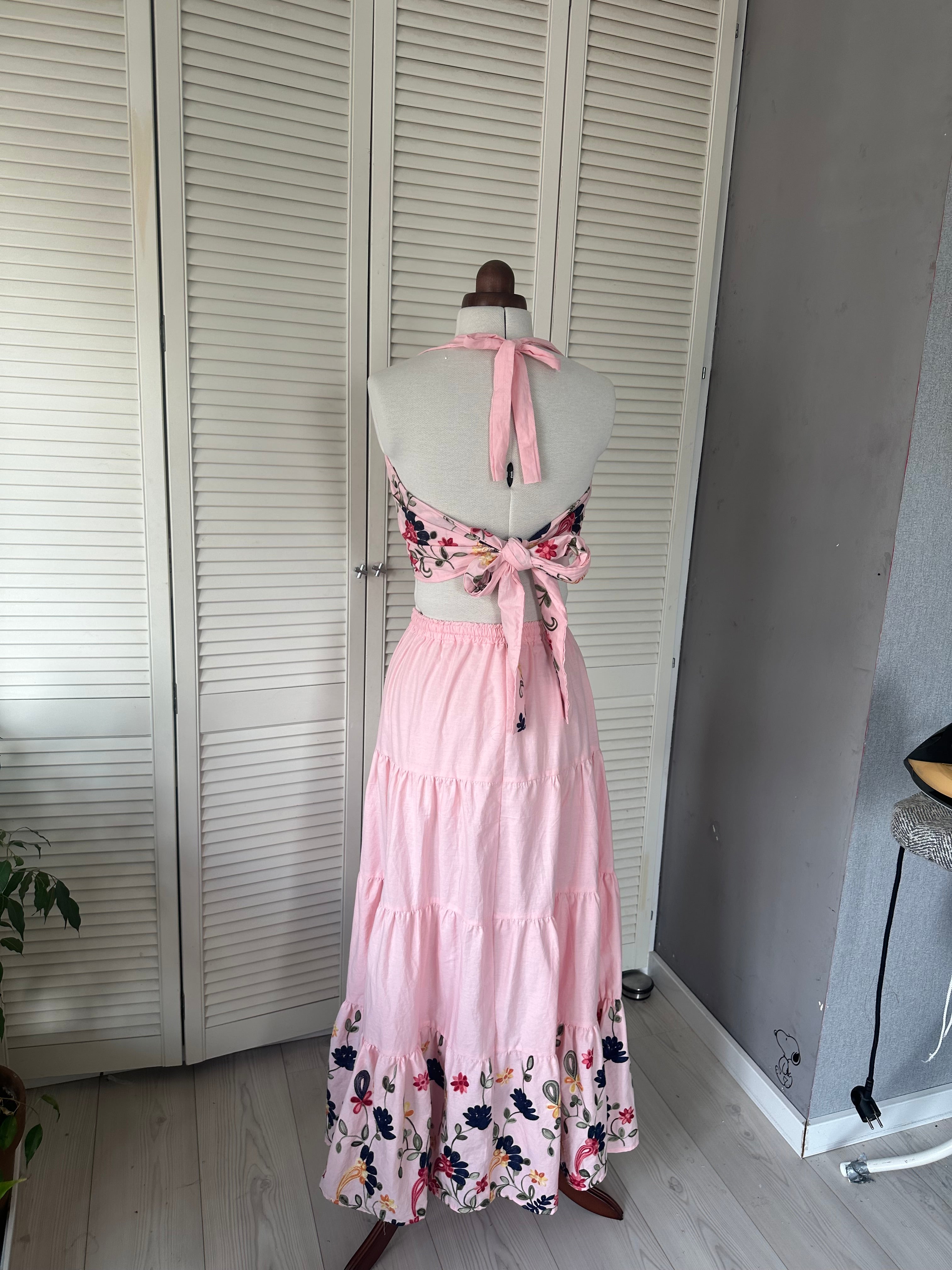 Donna crop top roze, 100% katoen