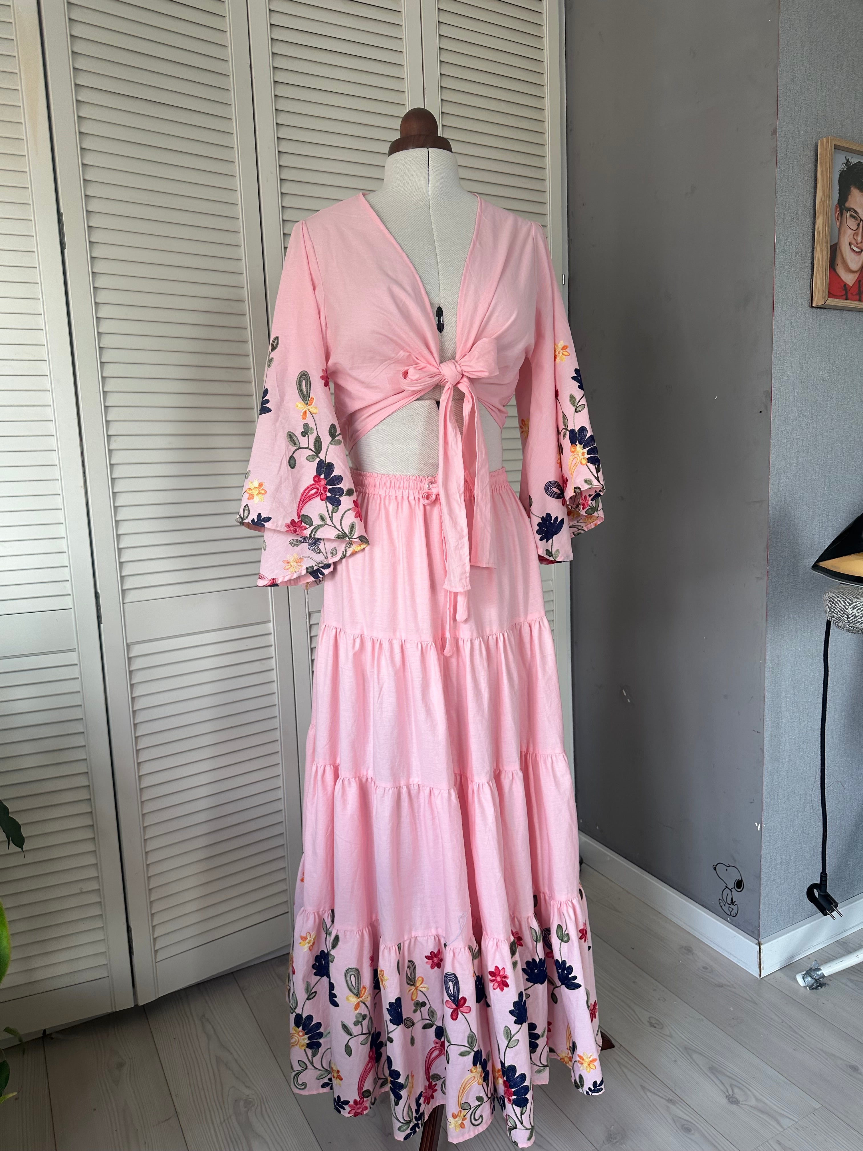 Donna rok roze, 100% katoen