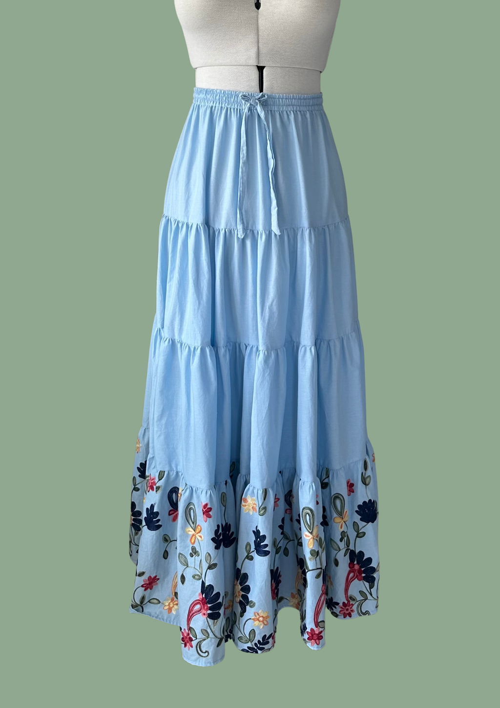 Donna rok blauw, 100% katoen
